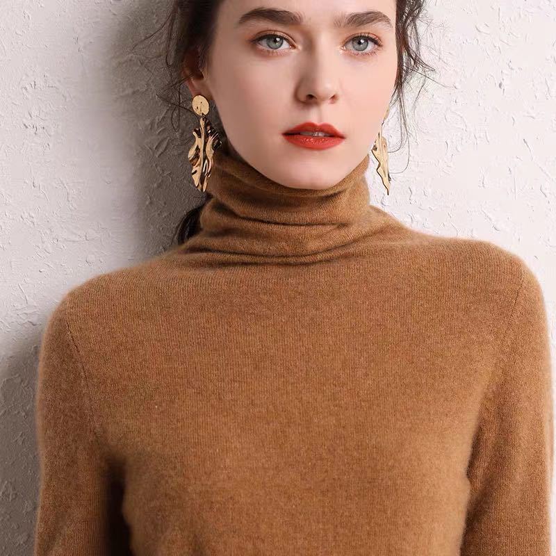 Pull col roulé cachemire pure
