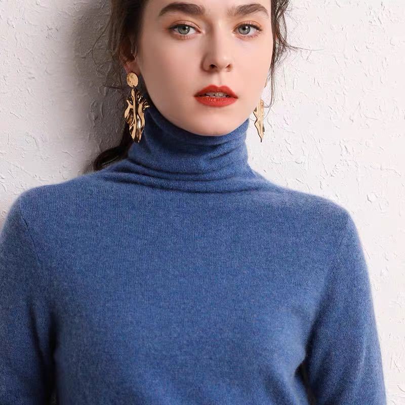 Pull col roulé cachemire pure
