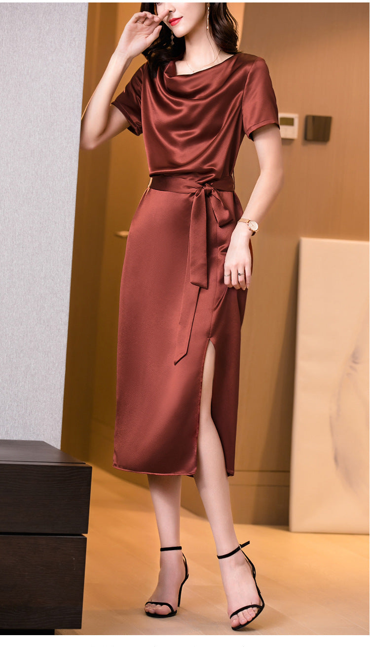 Robe en satin de soie de mûrier