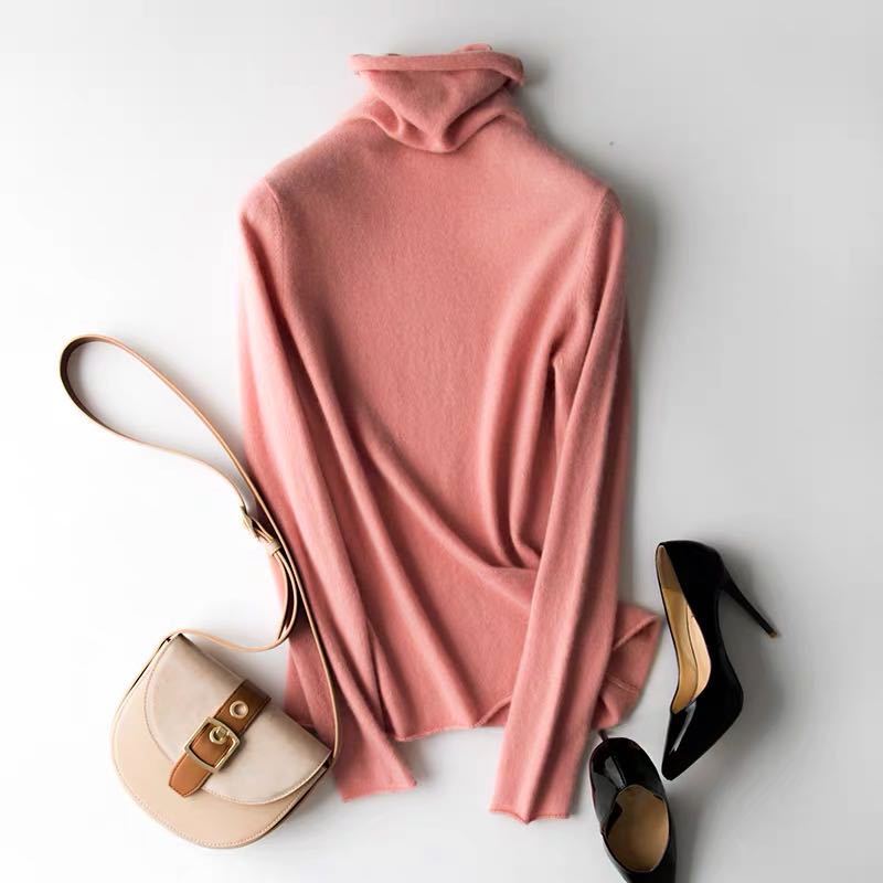 Pull col roulé cachemire pure