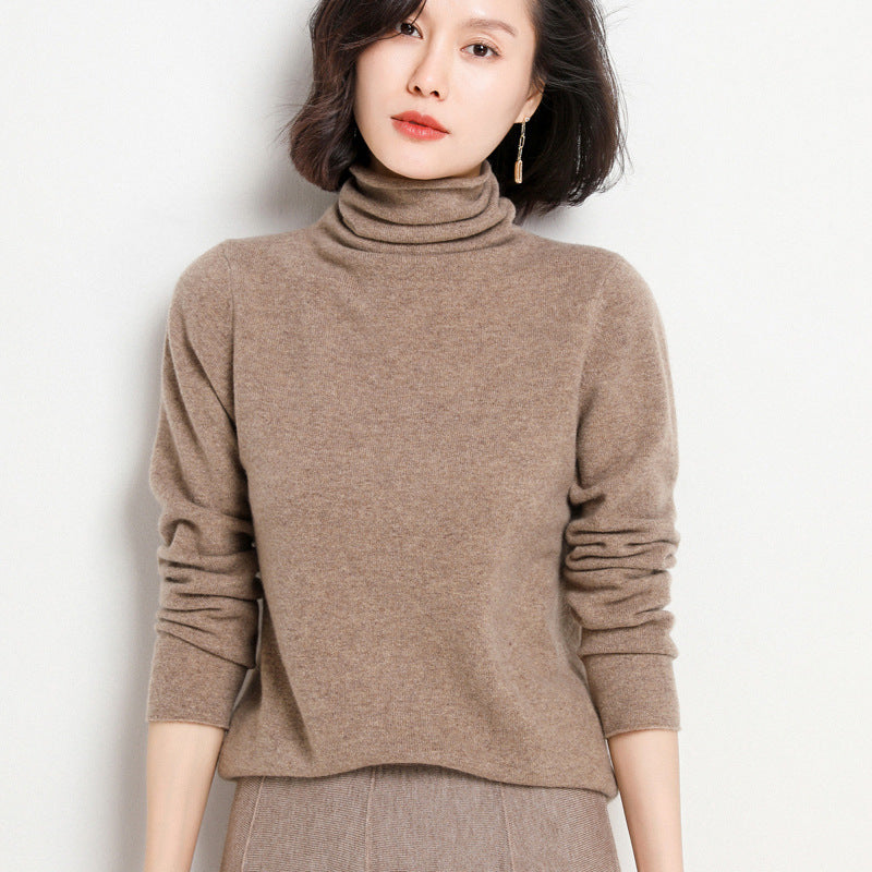 Pull col roulé cachemire pure
