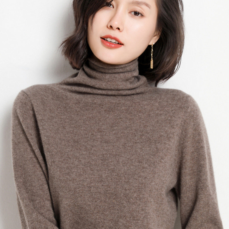 Pull col roulé cachemire pure