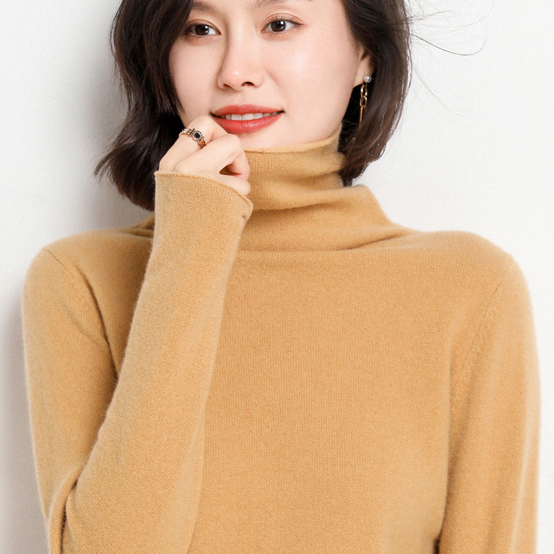 Pull col roulé cachemire pure