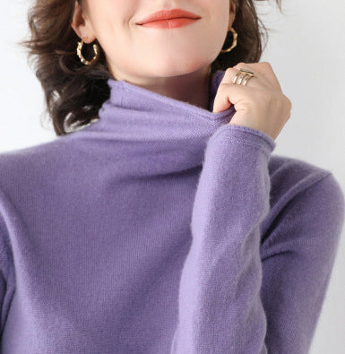 Pull col roulé cachemire pure