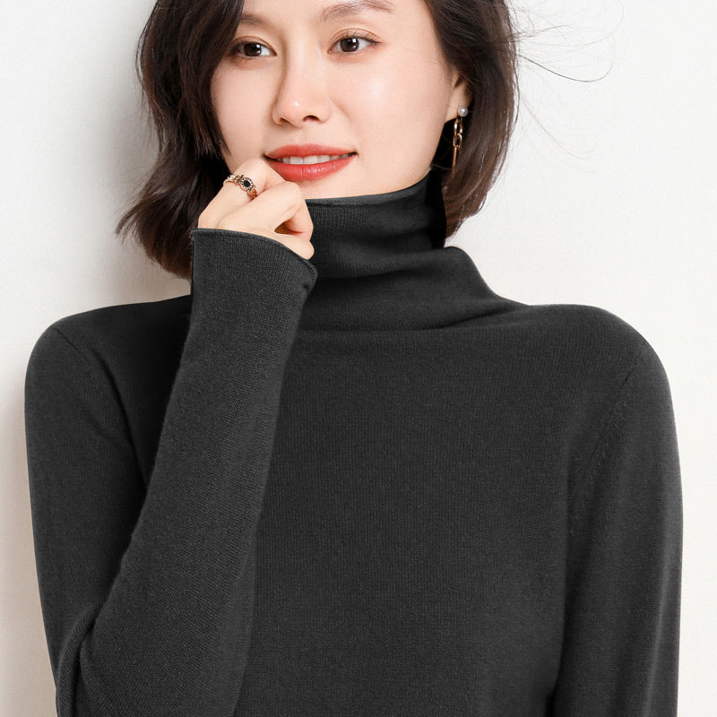 Pull col roulé cachemire pure
