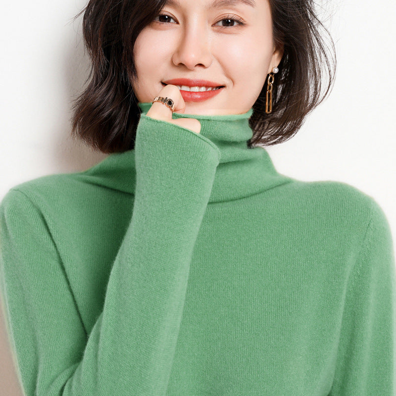Pull col roulé cachemire pure
