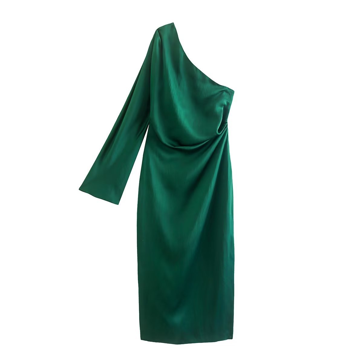 Robe de soirée satinée asymétrique