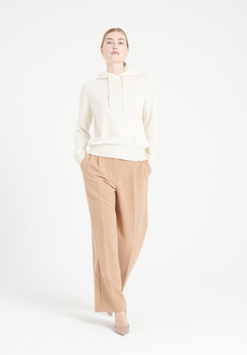 Sweat à capuche cachemire écru femme - MIA 16-1