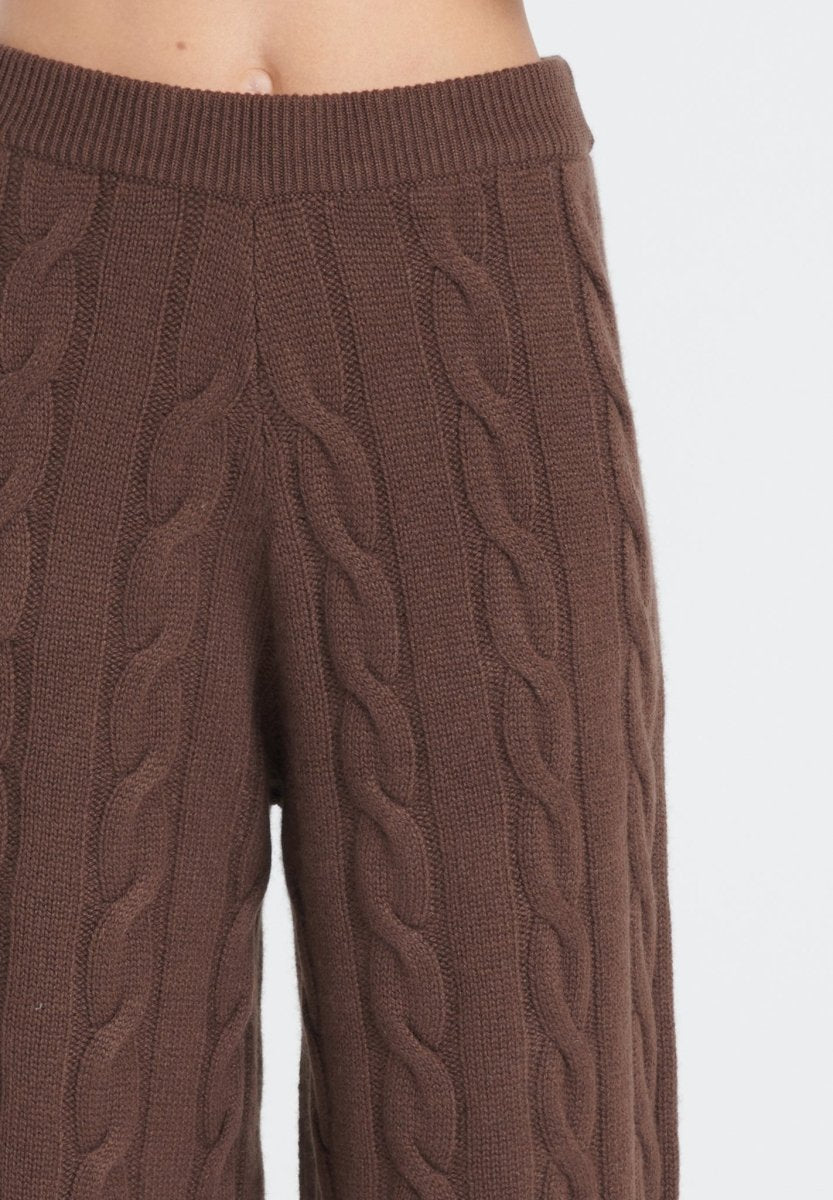Pantalon cachemire 6 fils marron femme - ZAYA 6-2
