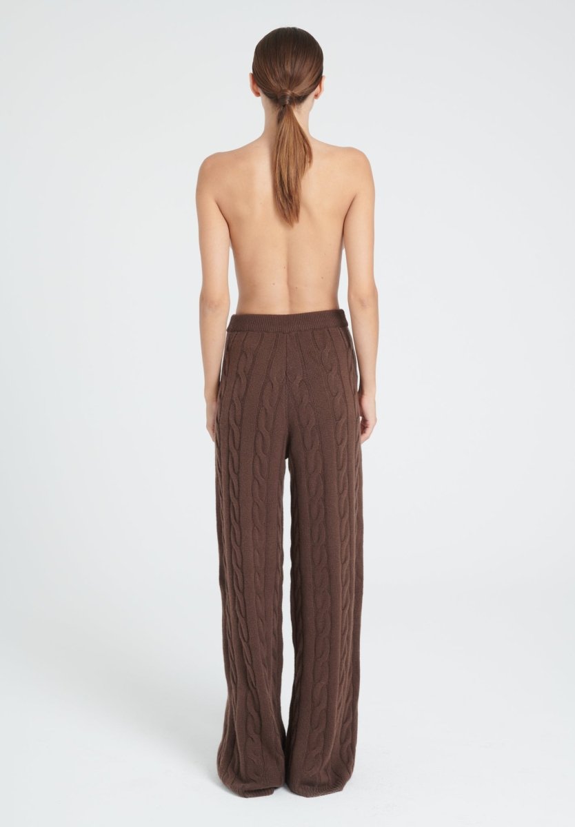 Pantalon cachemire 6 fils marron femme - ZAYA 6-1